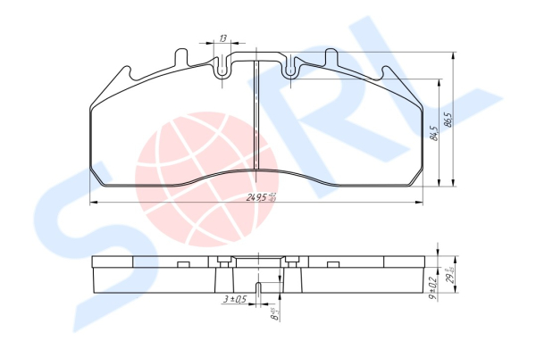 Колодки тормозные дисковые (к-кт) для RENAULT, VOLVO (29174) (SORL)